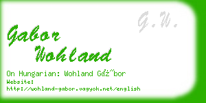 gabor wohland business card